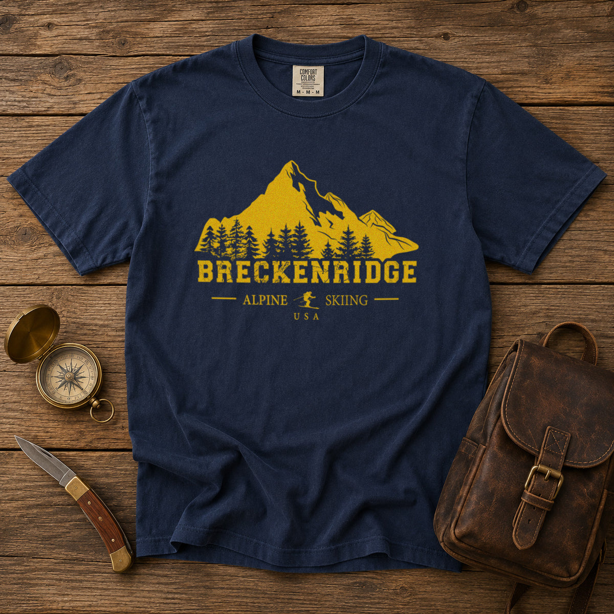 Breckenridge Colorado T-Shirt in Navy - roamstride graphic tee