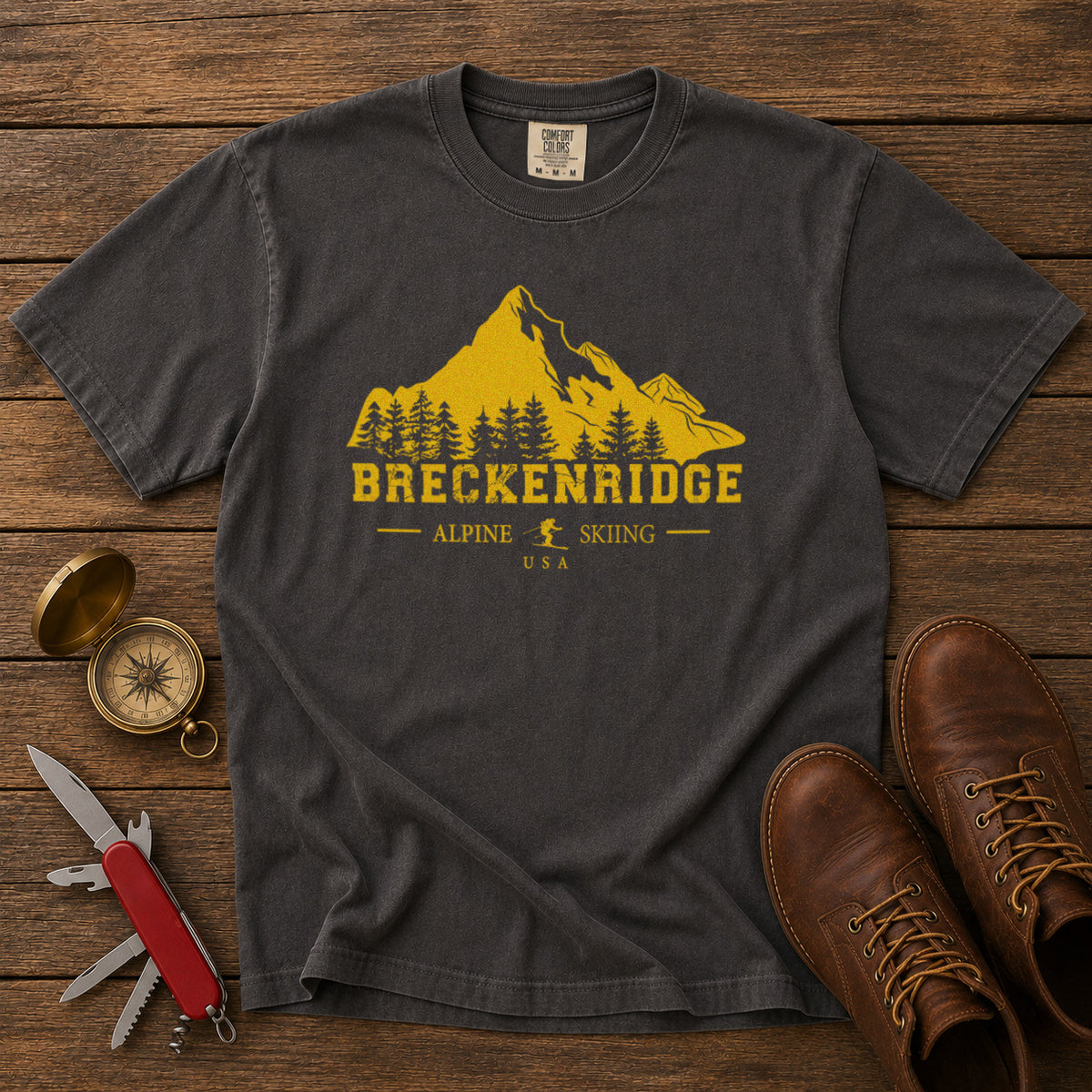 Breckenridge Colorado T-Shirt in Pepper - roamstride graphic tee