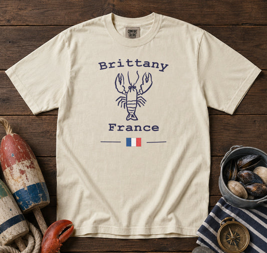 Brittany Lobster France T-Shirt in Ivory - roamstride graphic tee