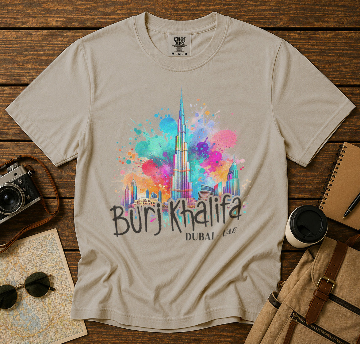 Burj Khalifa Skyscraper Dubai T-Shirt in Ivory - roamstride graphic tee