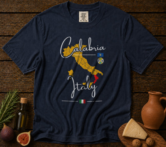 Calabria Italy T-Shirt in Navy - roamstride graphic tee