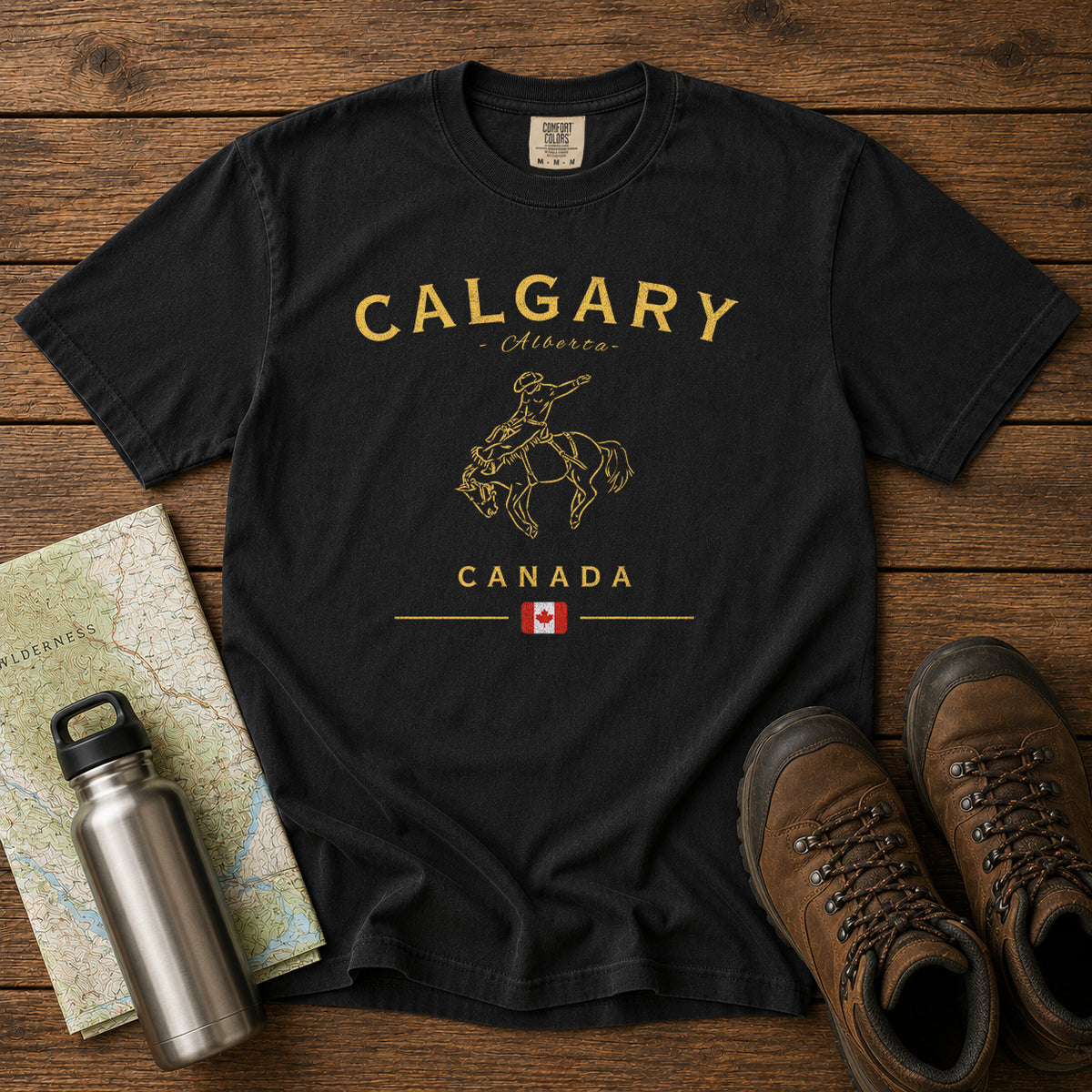 Calgary T-Shirt in Black - roamstride graphic tee