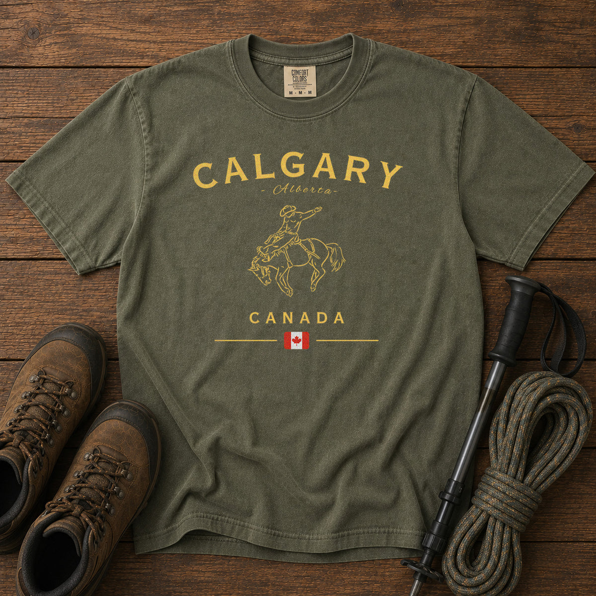 Calgary T-Shirt in Moss - roamstride graphic tee