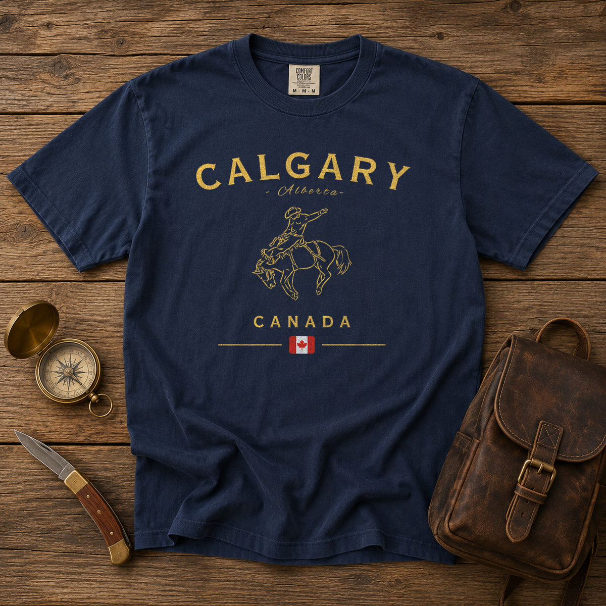 Calgary T-Shirt in Navy - roamstride graphic tee