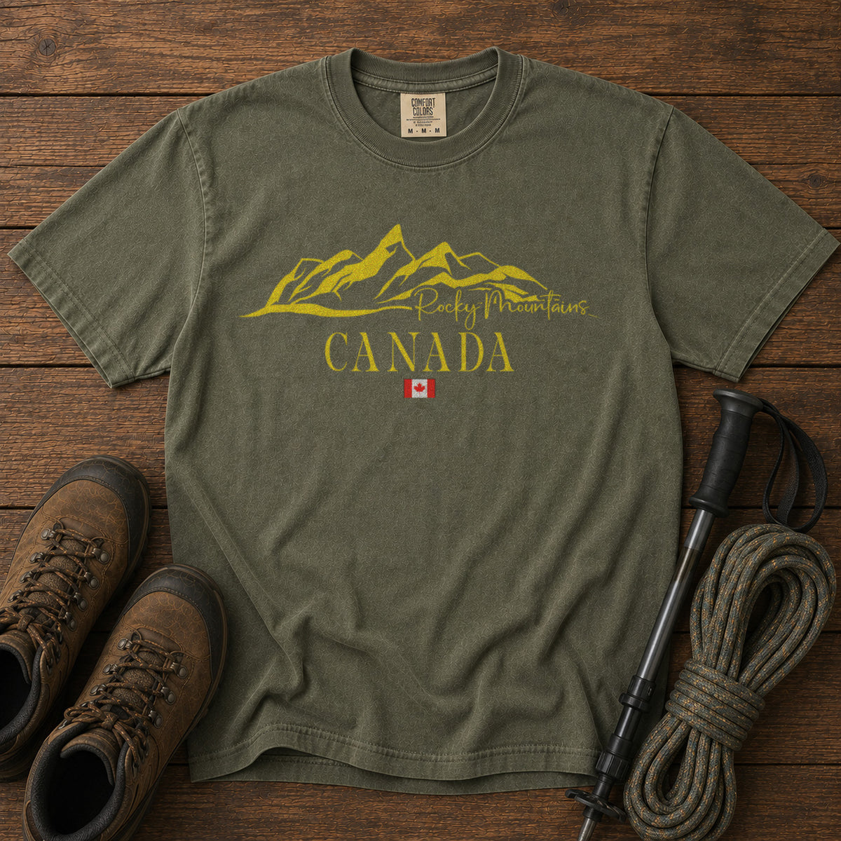 Canada Rocky Mountains T-Shirt in Moss - roamstride graphic tee