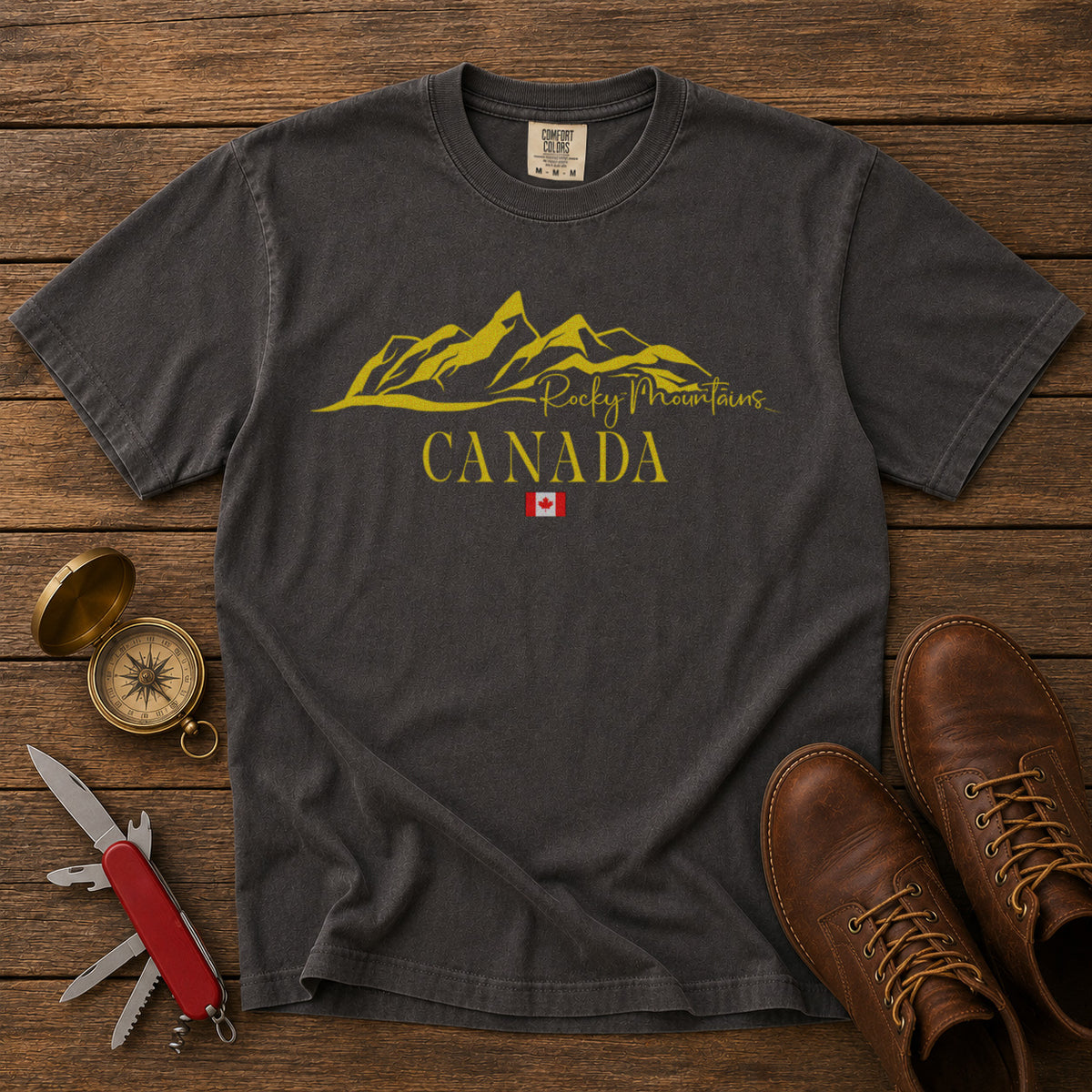 Canada Rocky Mountains T-Shirt in Pepper - roamstride graphic tee