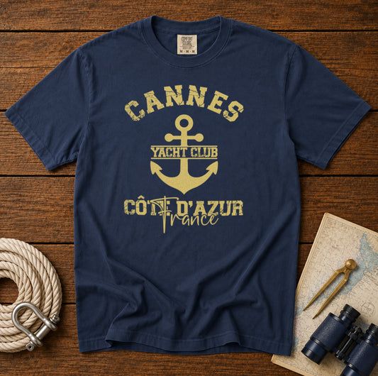 Cannes Yacht Club T-Shirt in Navy - roamstride graphic tee