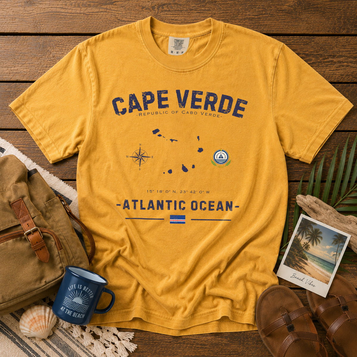Cape Verde T-Shirt in Mustard - roamstride graphic tee