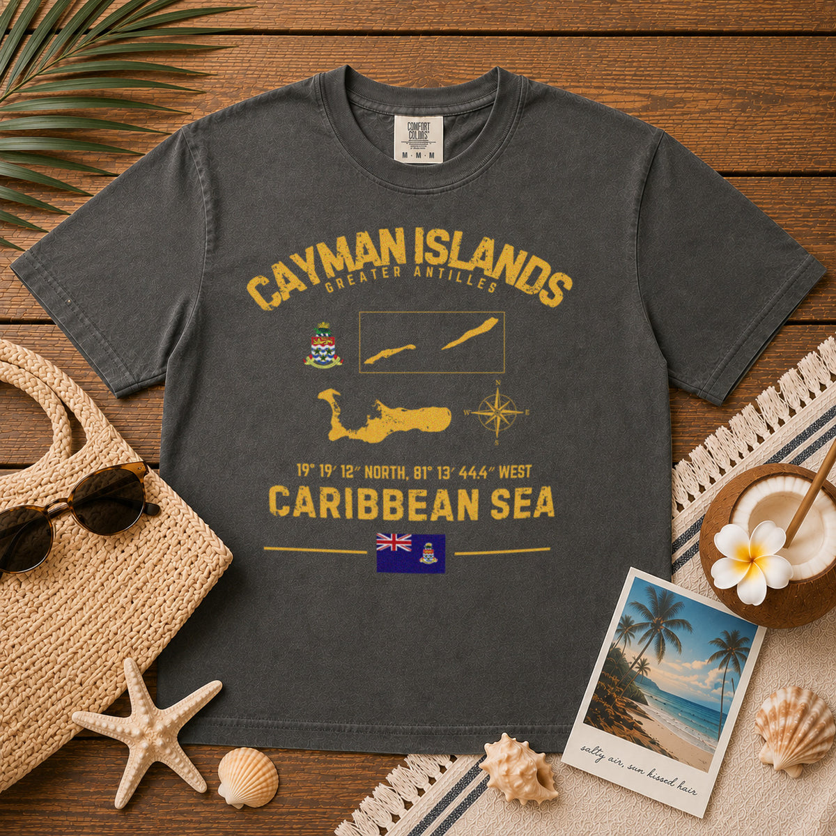 Cayman Islands T-Shirt in Pepper - roamstride graphic tee