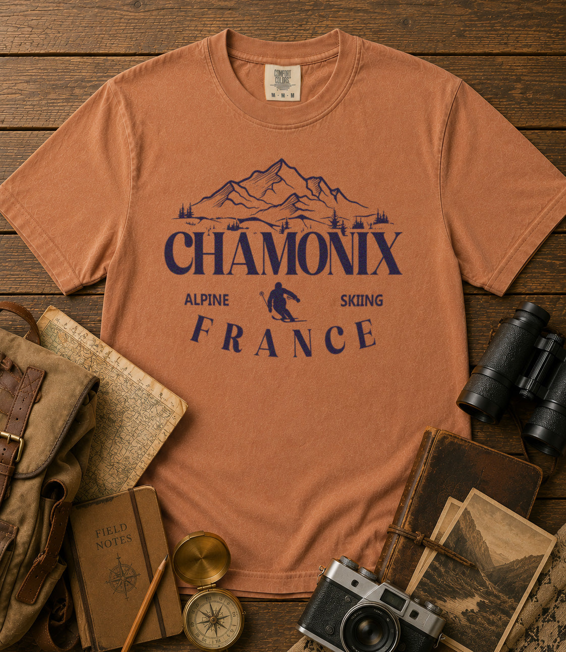 Chamonix French Alps T-Shirt in Yam - roamstride graphic tee