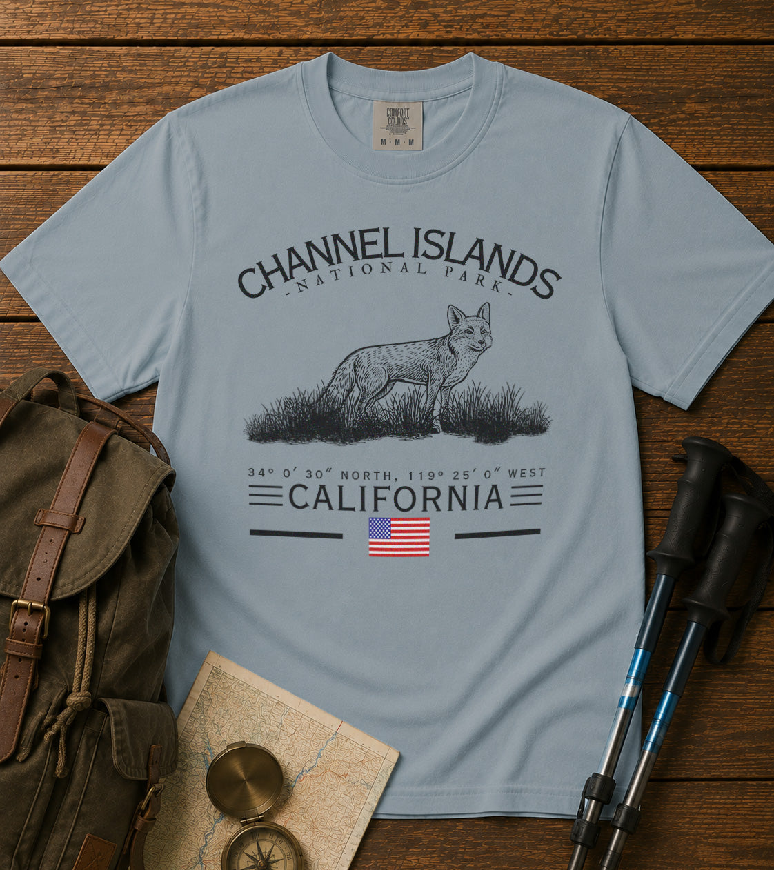 Channel Islands National Park T-Shirt in Chambray - roamstride graphic tee