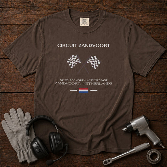Circuit Zandvoort Motorsport T-Shirt in Espresso - roamstride graphic tee