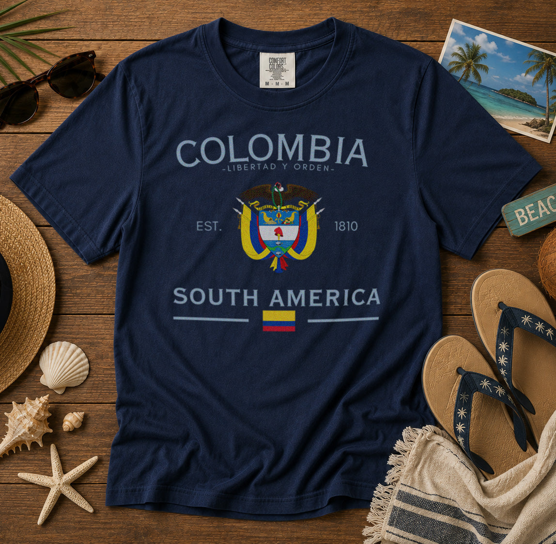 Colombia T-Shirt in Navy - roamstride graphic tee