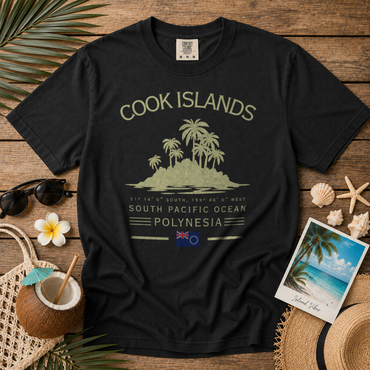 Cook Islands T-Shirt in Black - roamstride graphic tee