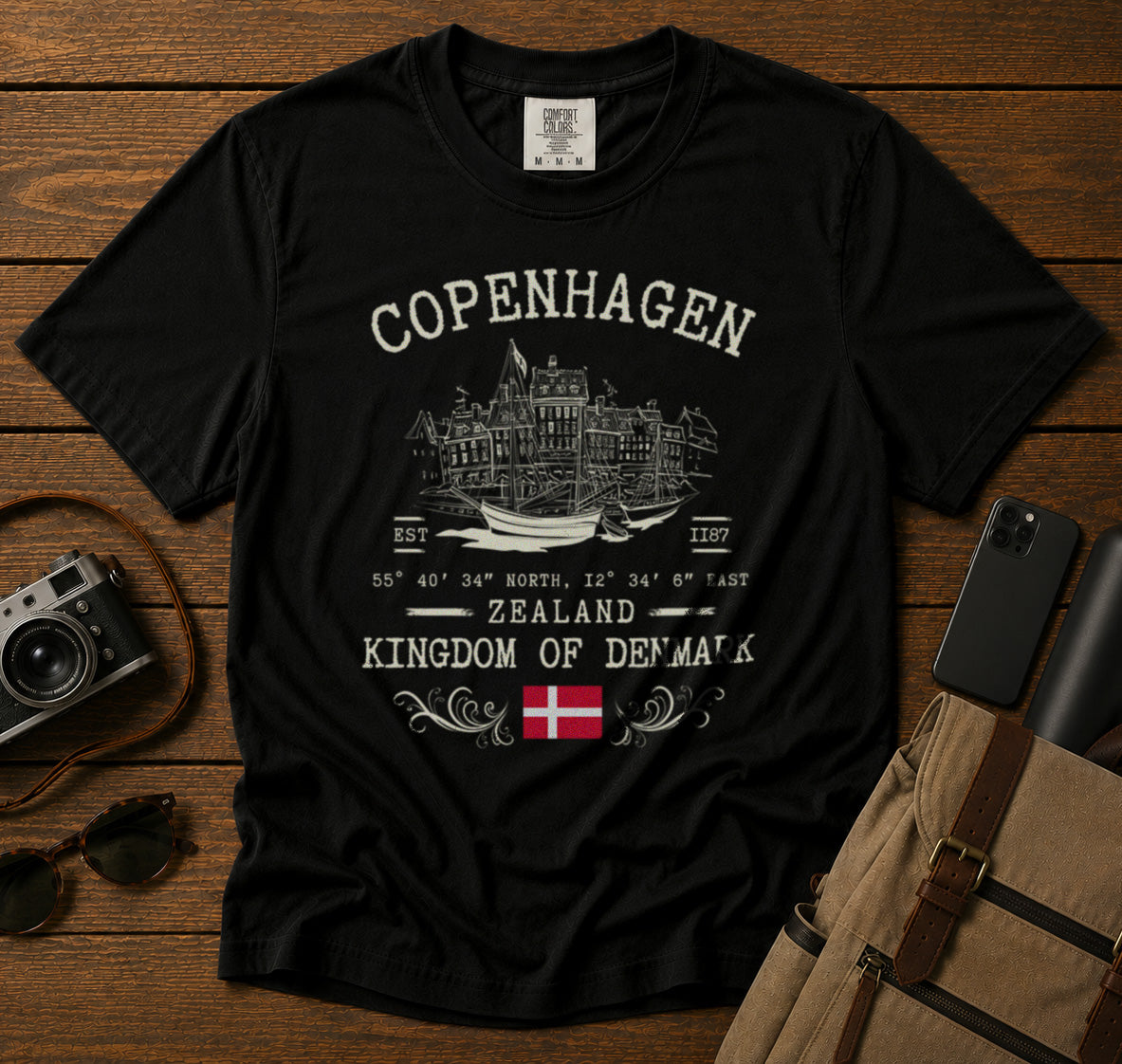 Copenhagen T-Shirt in Black - roamstride graphic tee