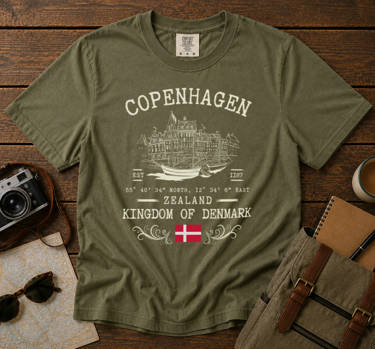 Copenhagen T-Shirt in Moss - roamstride graphic tee