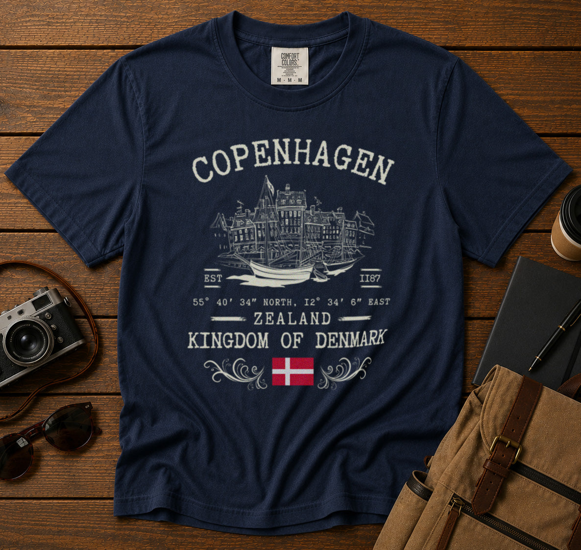 Copenhagen T-Shirt in Navy - roamstride graphic tee