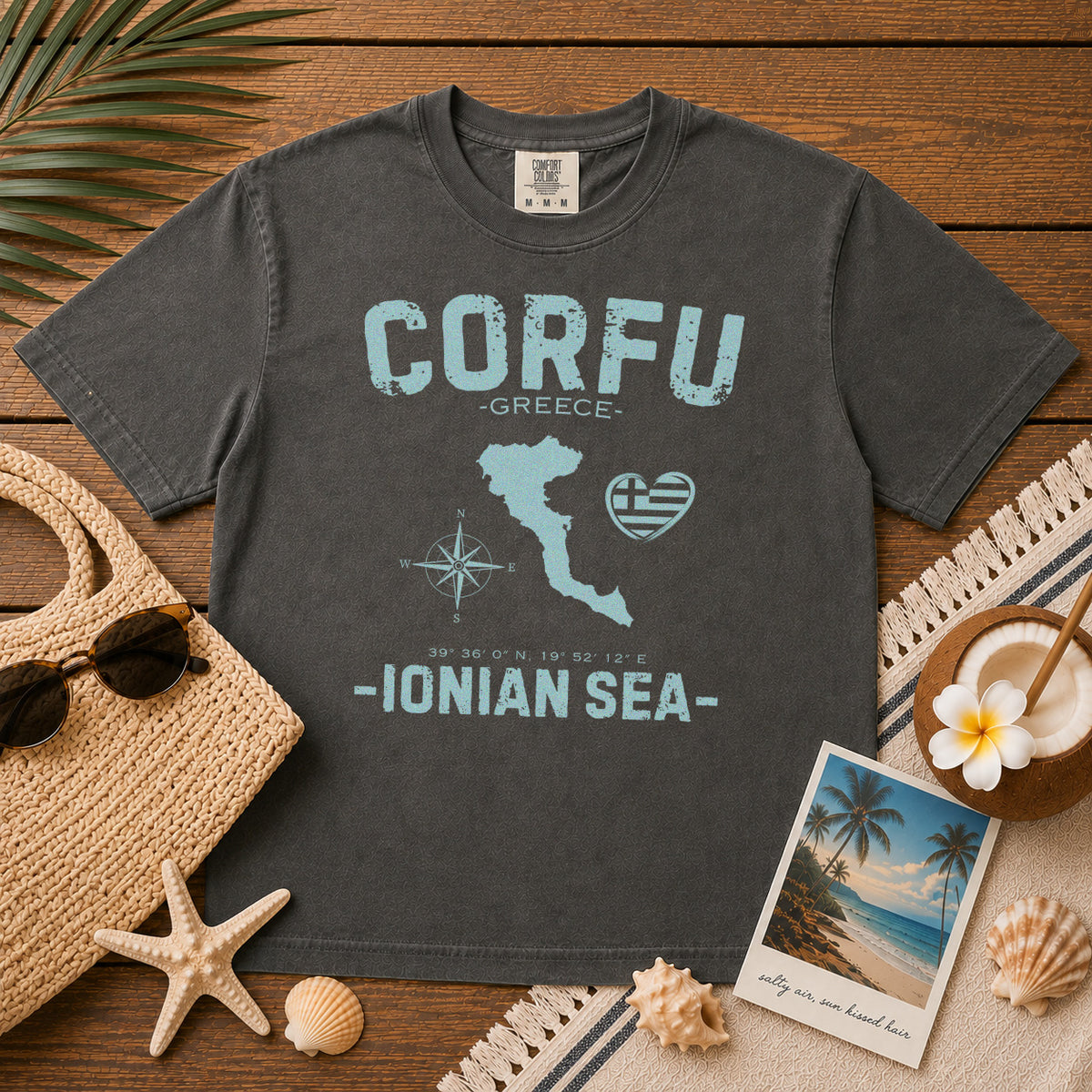 Corfu T-Shirt in Pepper - roamstride graphic tee