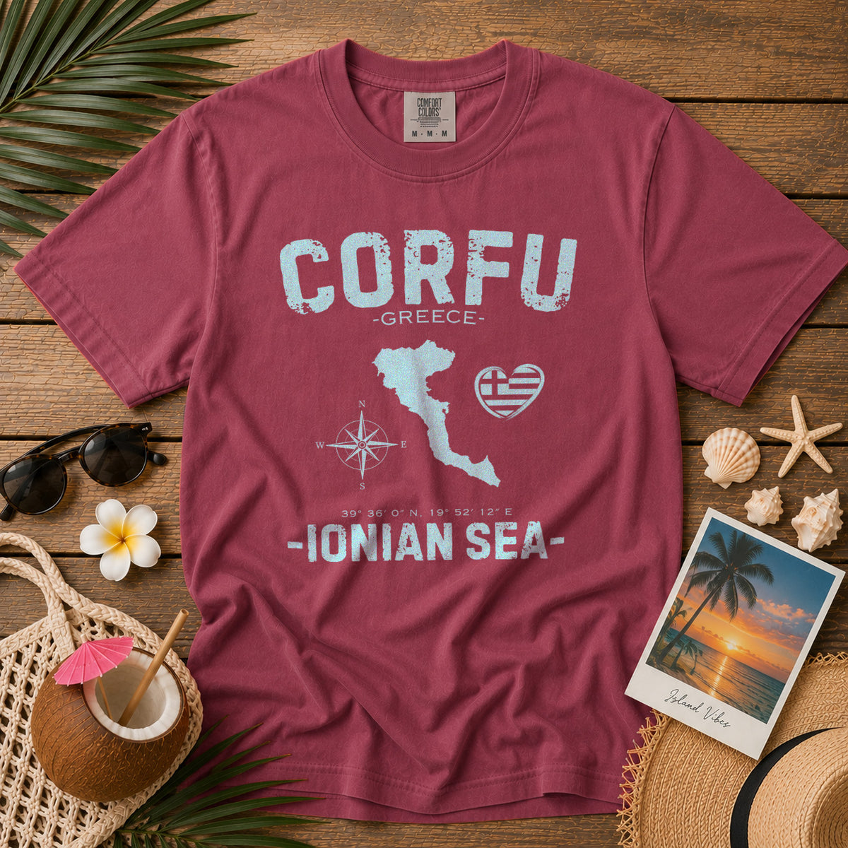 Corfu T-Shirt in Chili - roamstride graphic tee