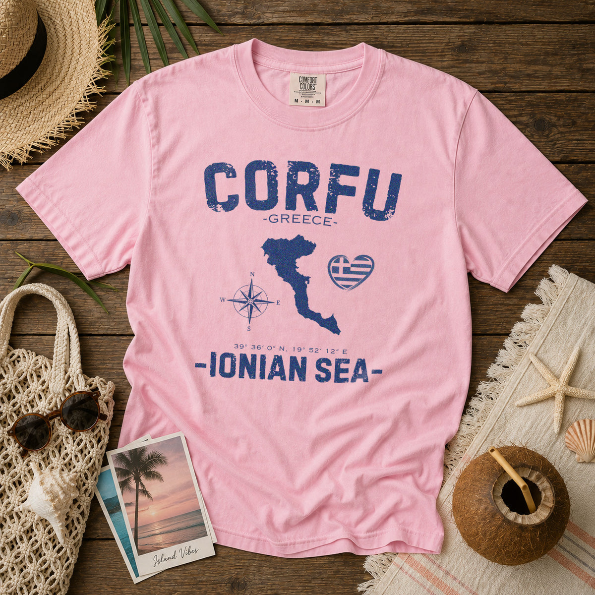 Corfu T-Shirt in Blossom - roamstride graphic tee