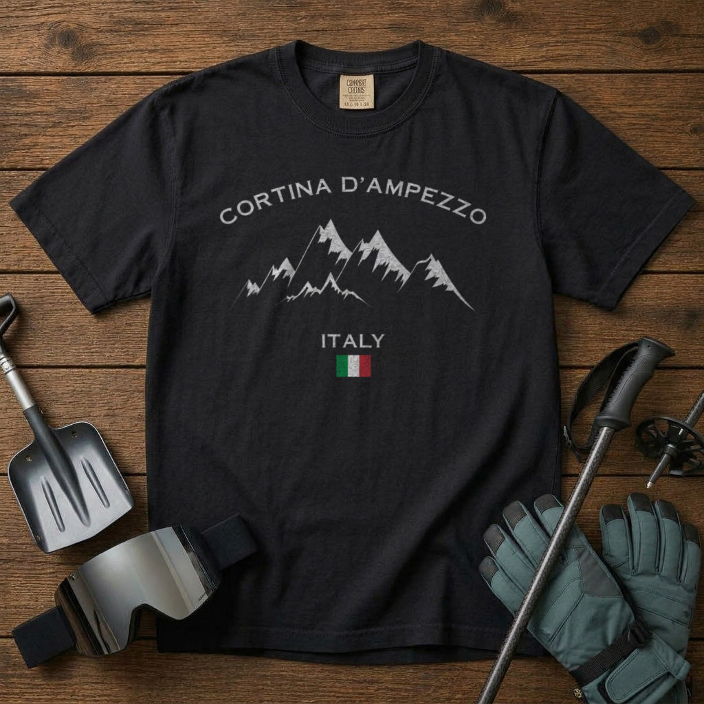 Cortina d’Ampezzo T-Shirt in Black - roamstride graphic tee