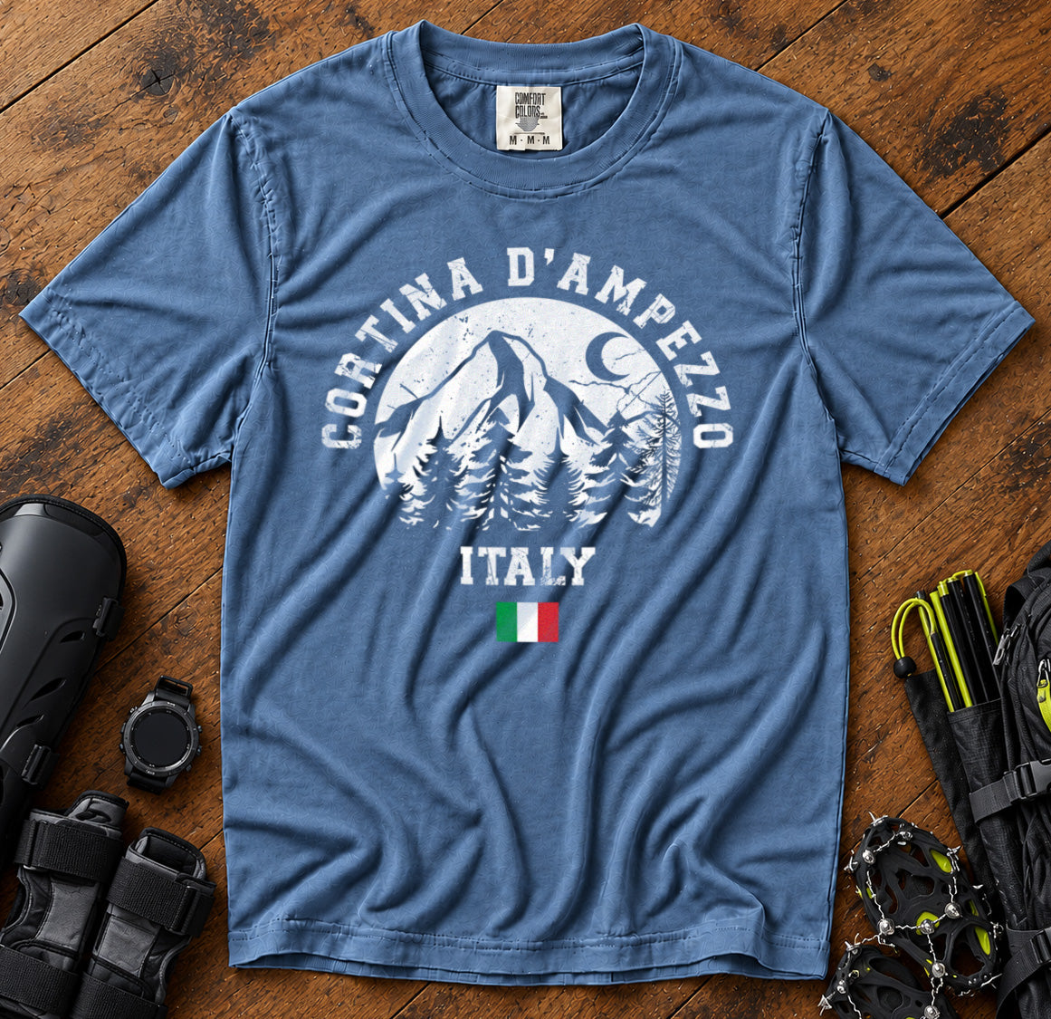 Cortina d'Ampezzo T-Shirt in Blue Jean - roamstride graphic tee
