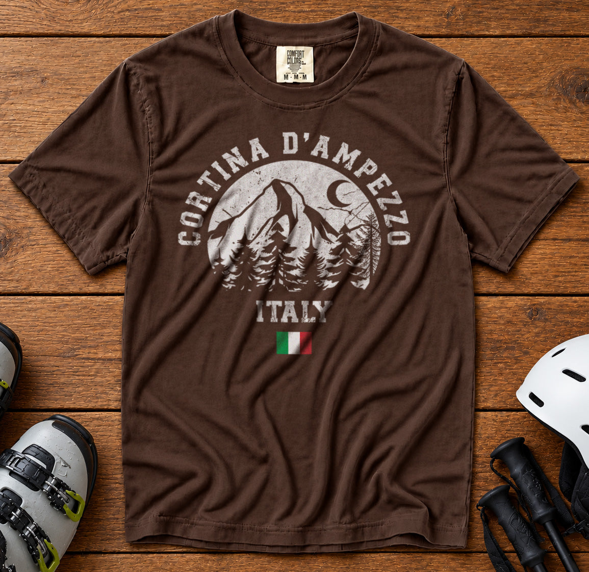 Cortina d'Ampezzo T-Shirt in Espresso - roamstride graphic tee