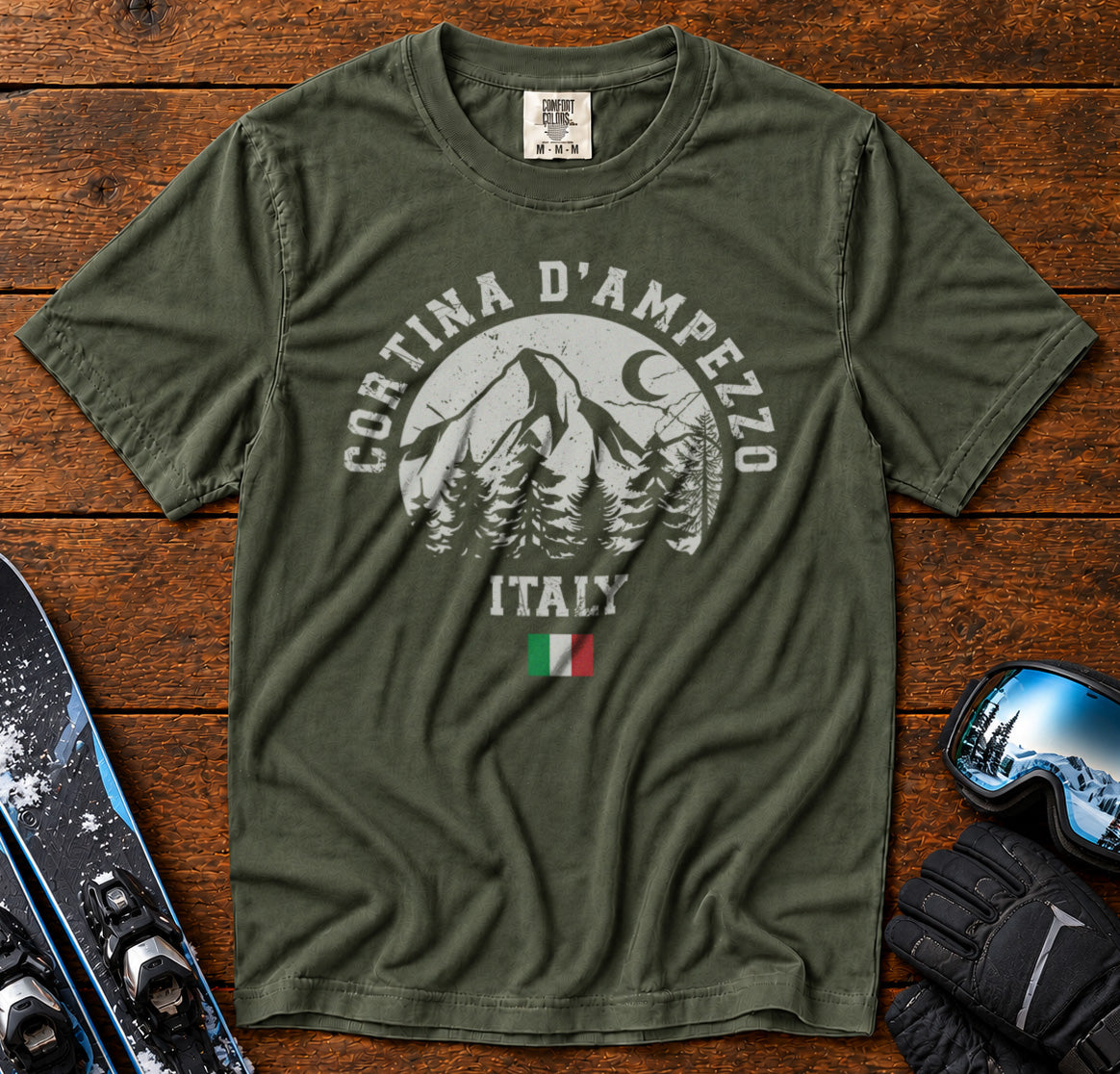 Cortina d'Ampezzo T-Shirt in Moss - roamstride graphic tee