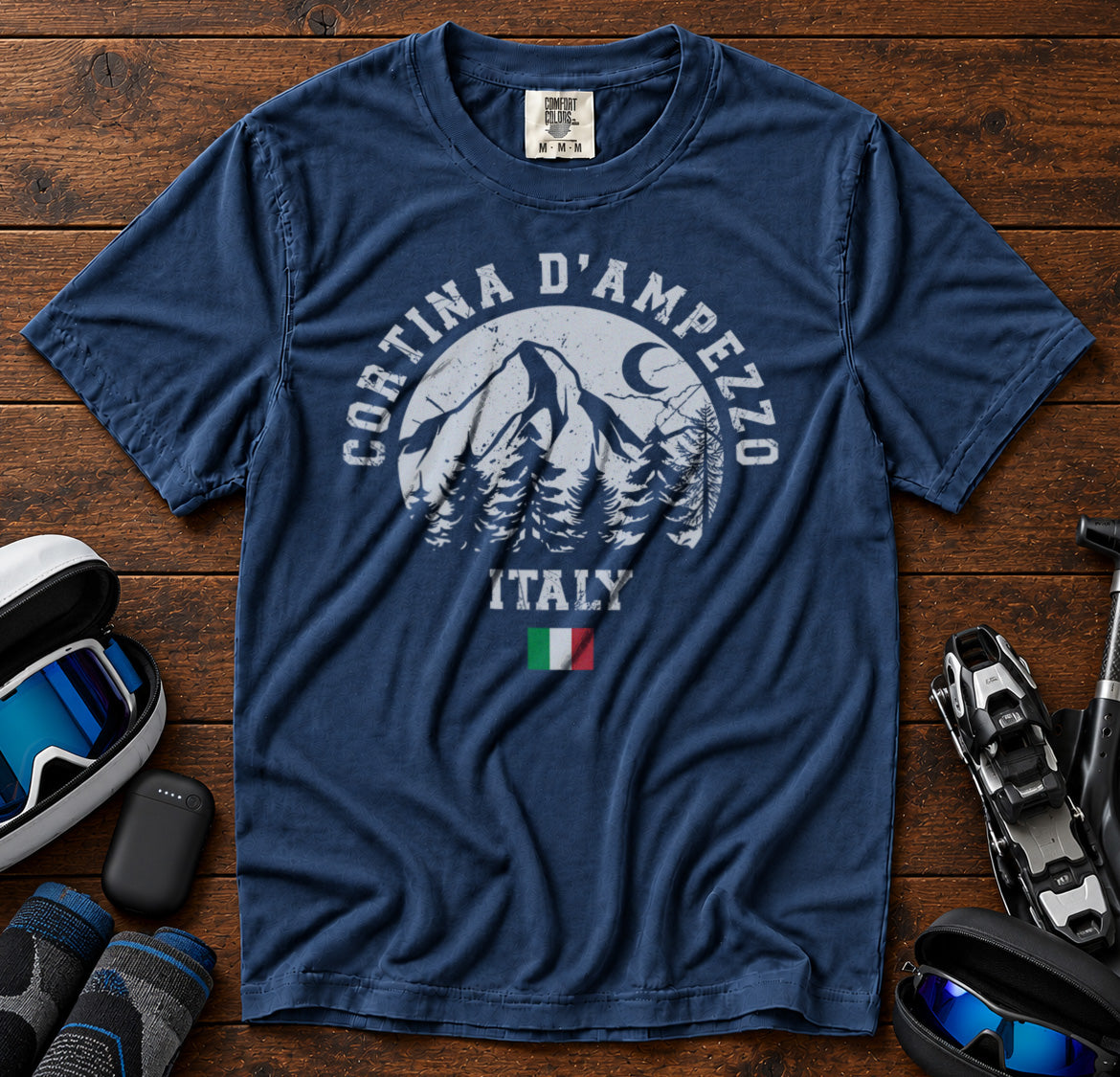 Cortina d'Ampezzo T-Shirt in Navy - roamstride graphic tee