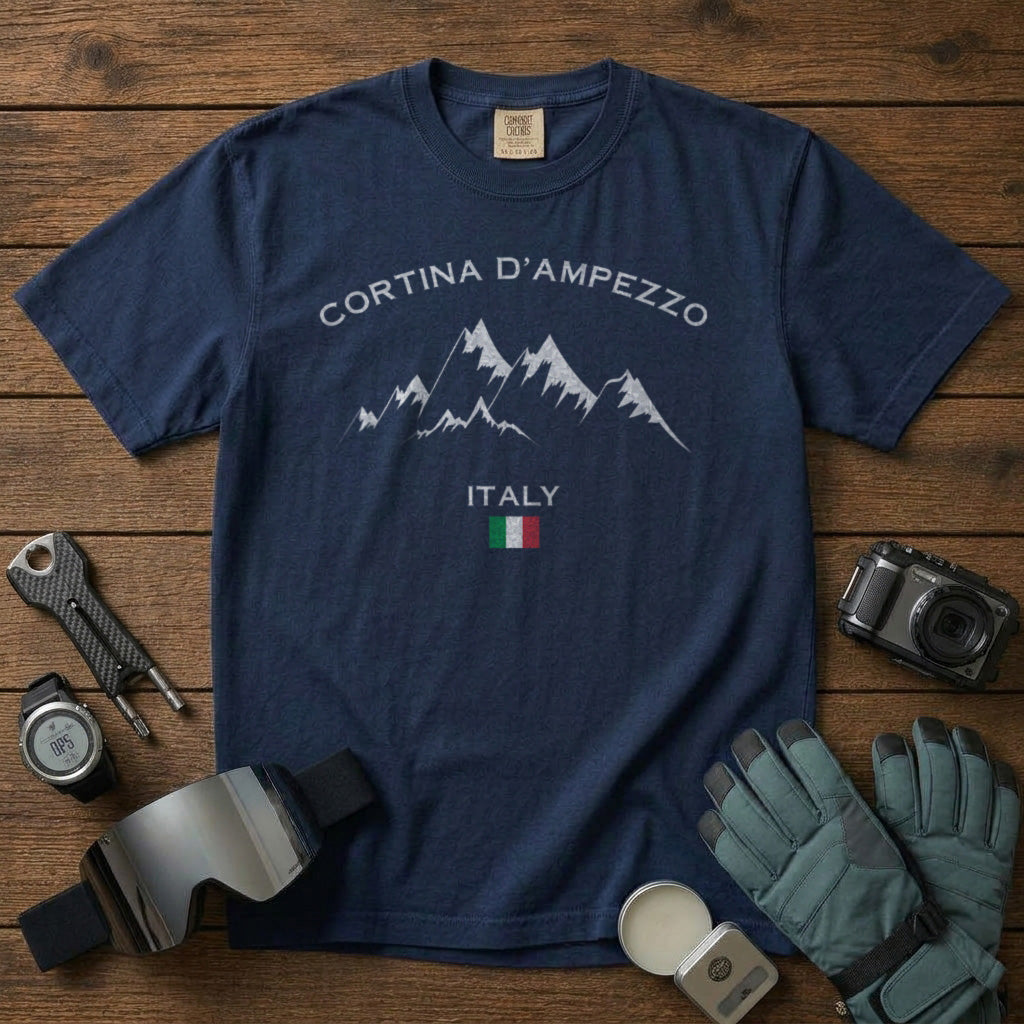Cortina d’Ampezzo T-Shirt in Navy - roamstride graphic tee