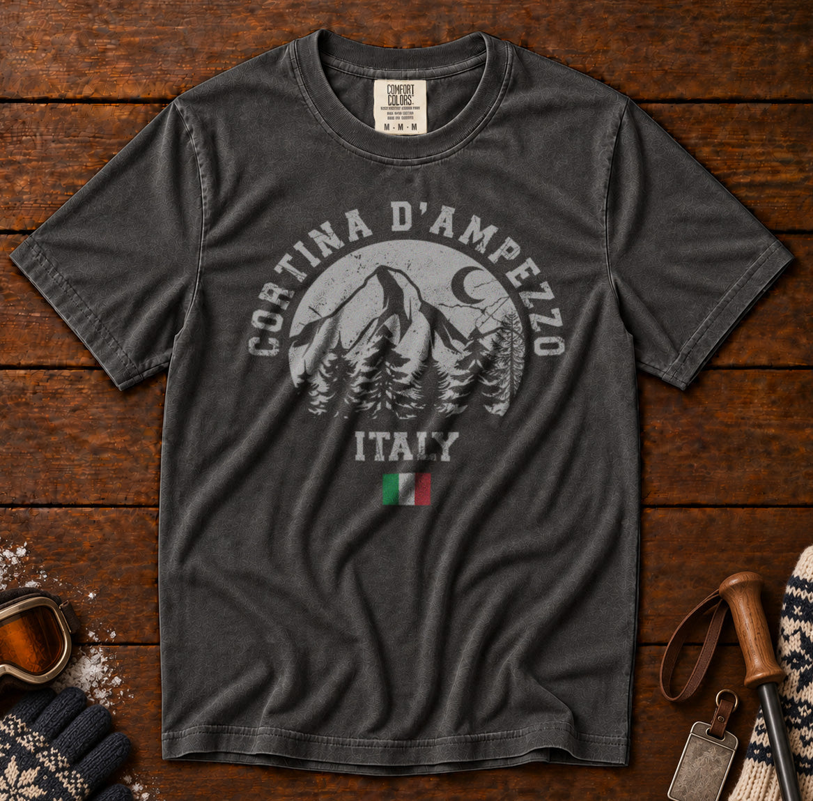 Cortina d'Ampezzo T-Shirt in Pepper - roamstride graphic tee