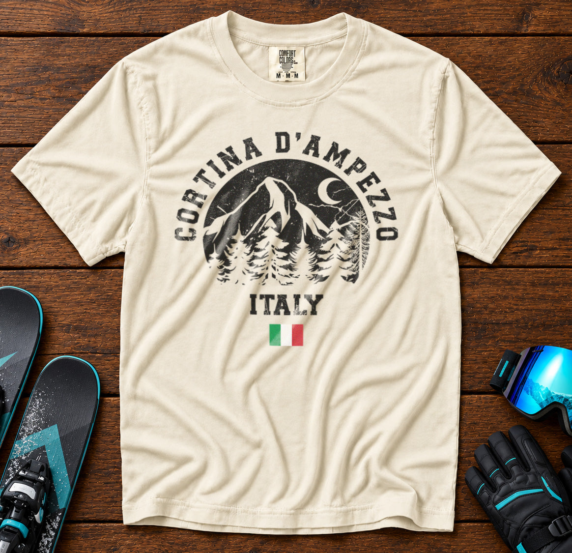 Cortina d'Ampezzo T-Shirt in Ivory - roamstride graphic tee