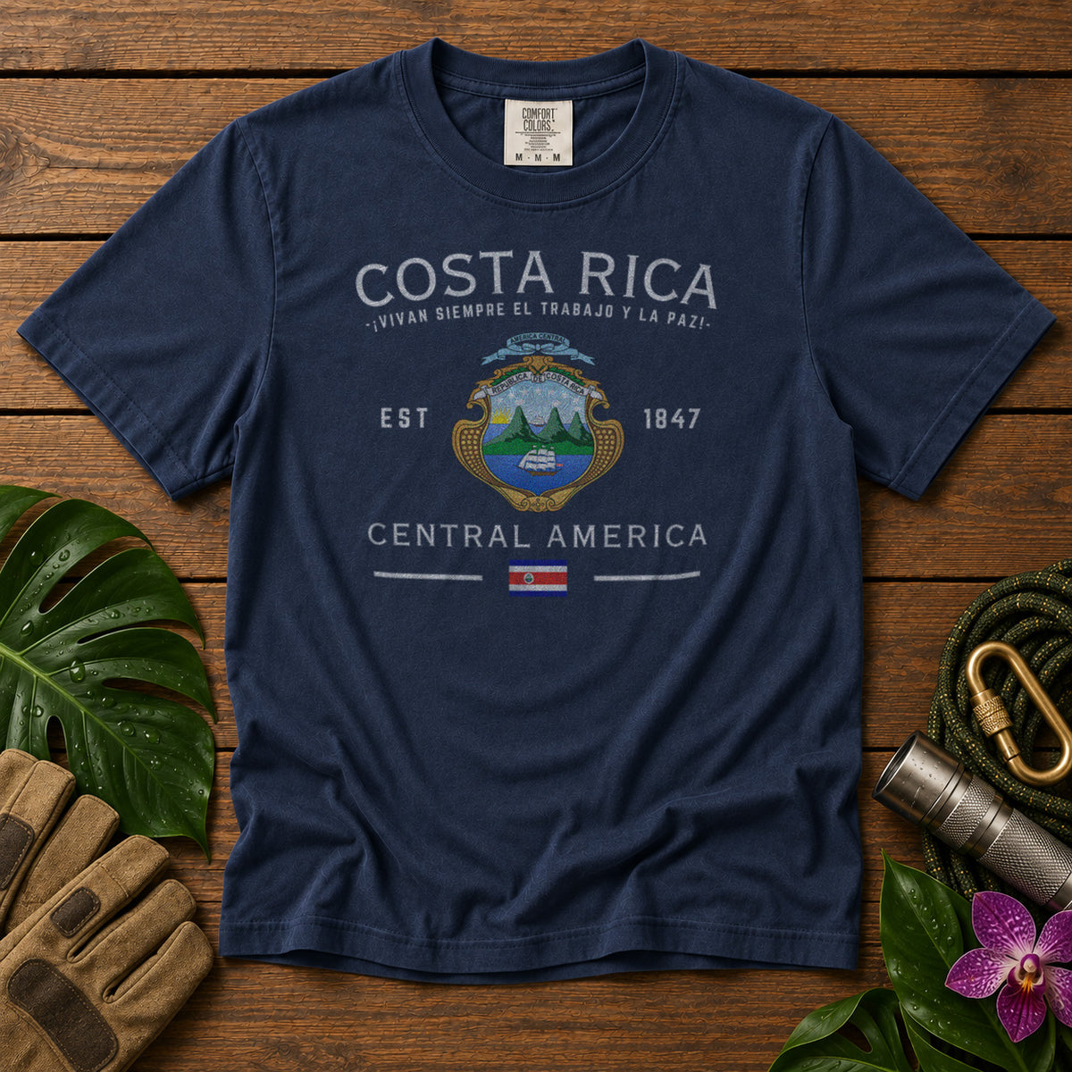 Costa Rica T-Shirt in Navy - roamstride graphic tee