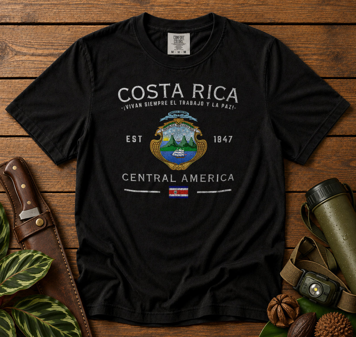 Costa Rica T-Shirt in Black - roamstride graphic tee
