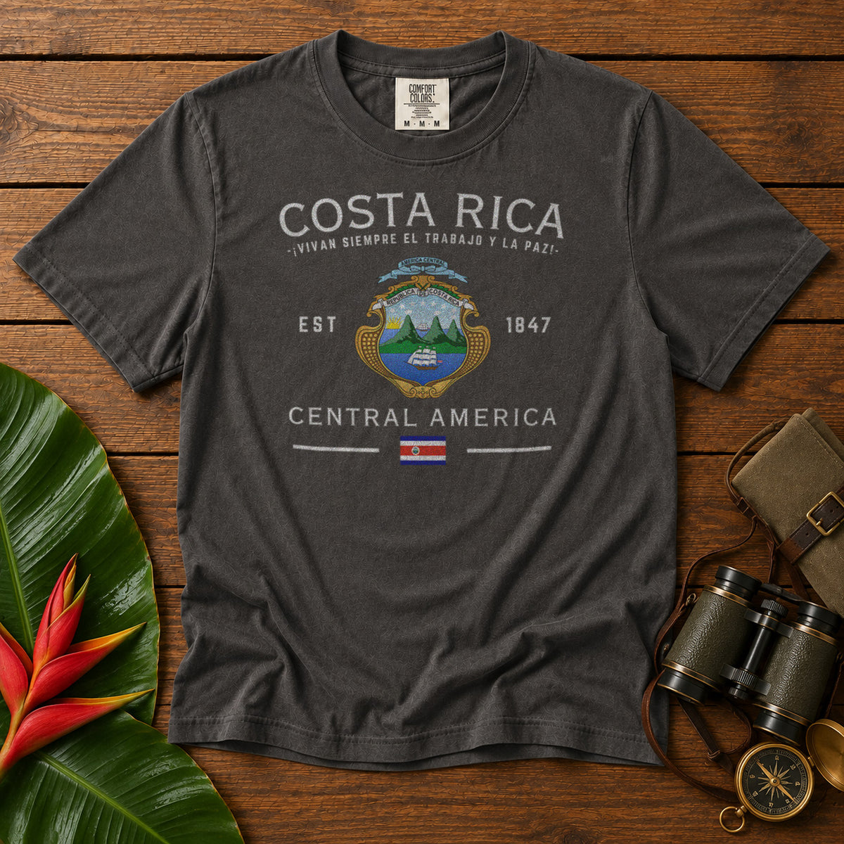 Costa Rica T-Shirt in Pepper - roamstride graphic tee