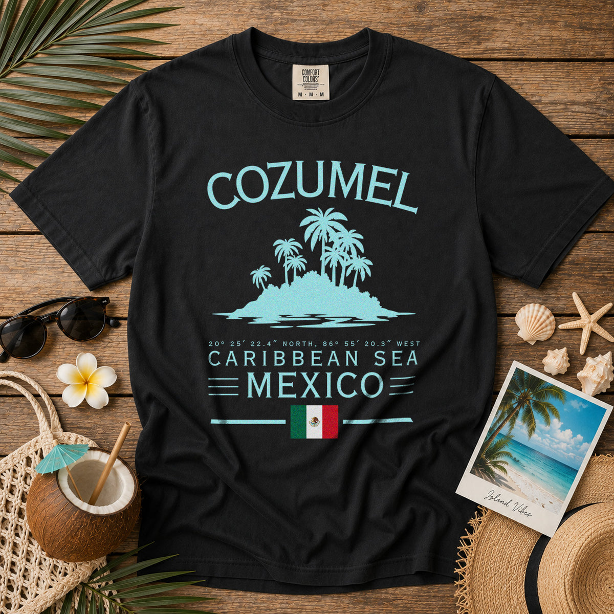 Cozumel T-Shirt in Black - roamstride graphic tee