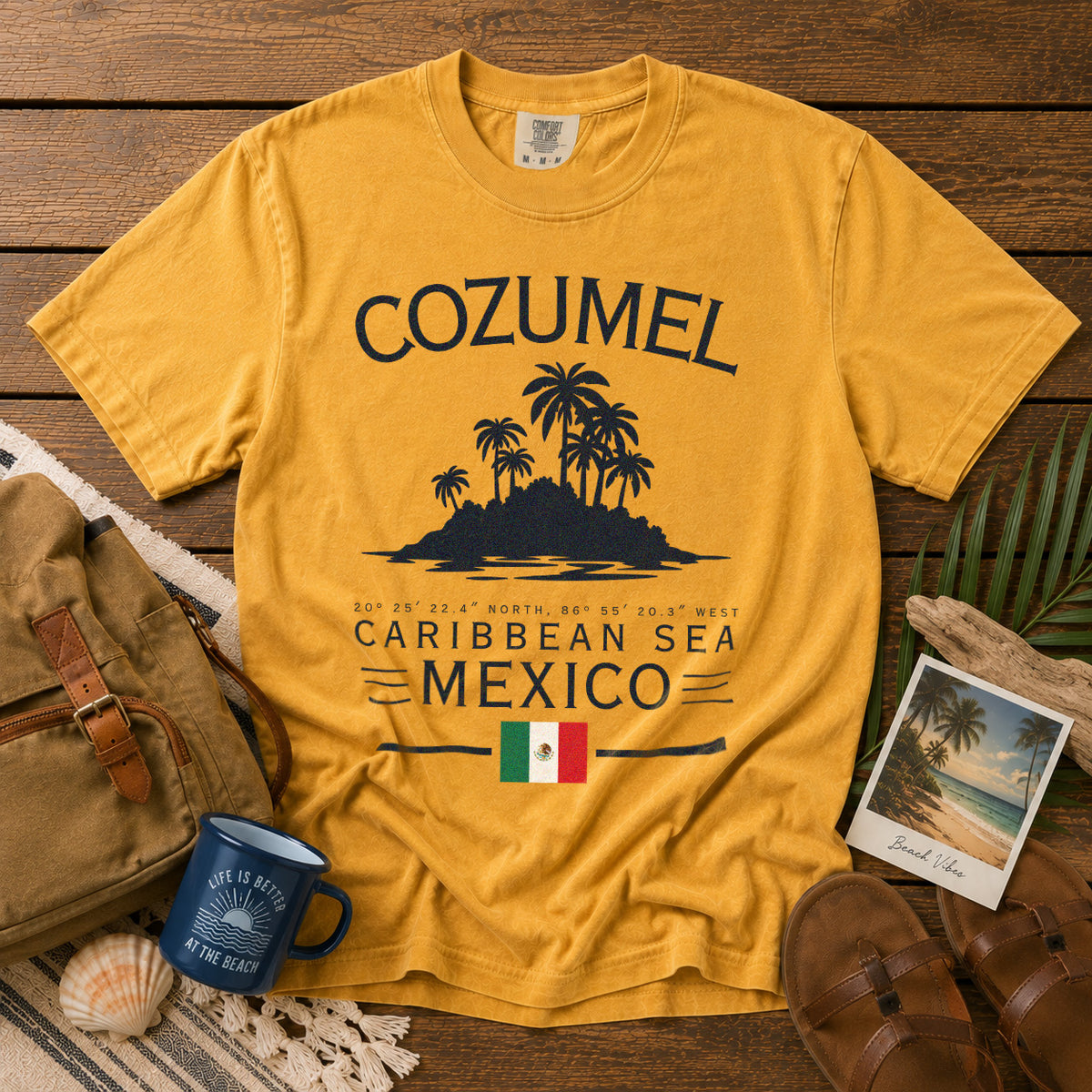 Cozumel T-Shirt in Mustard - roamstride graphic tee