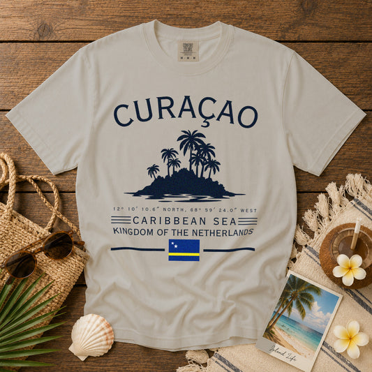 Curacao T-Shirt in Ivory - roamstride graphic tee