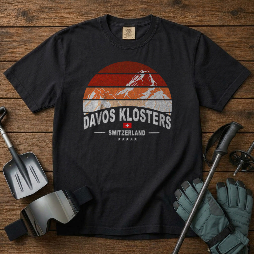 Davos Klosters Switzerland T-Shirt in Black - roamstride graphic tee