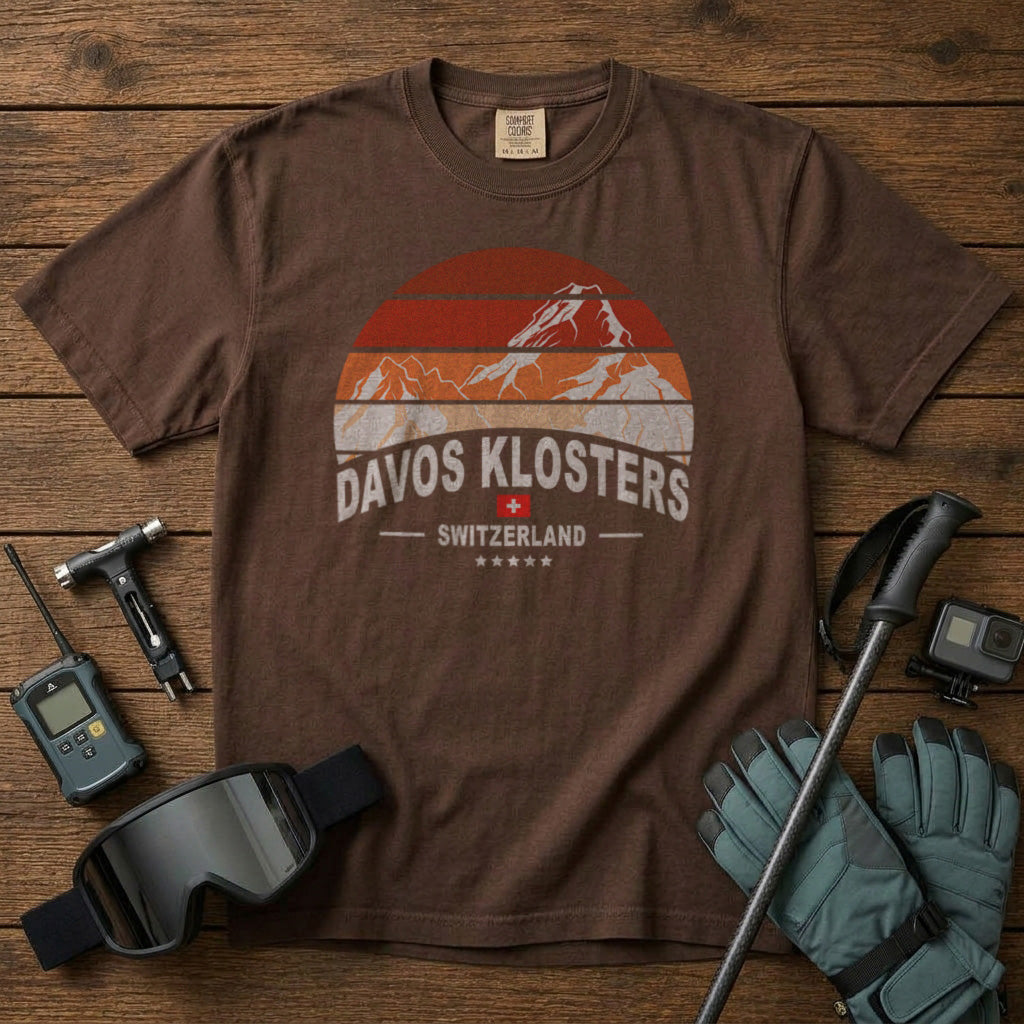 Davos Klosters Switzerland T-Shirt in Espresso - roamstride graphic tee
