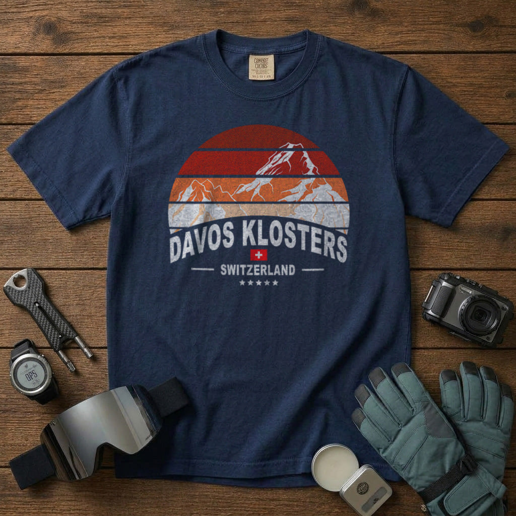 Davos Klosters Switzerland T-Shirt in Navy - roamstride graphic tee