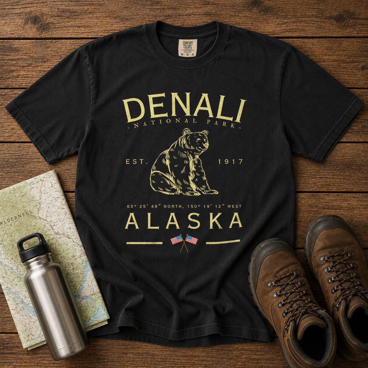 Denali National Park T-Shirt in Black - roamstride graphic tee