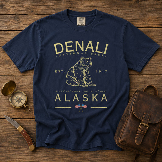 Denali National Park T-Shirt in Navy - roamstride graphic tee