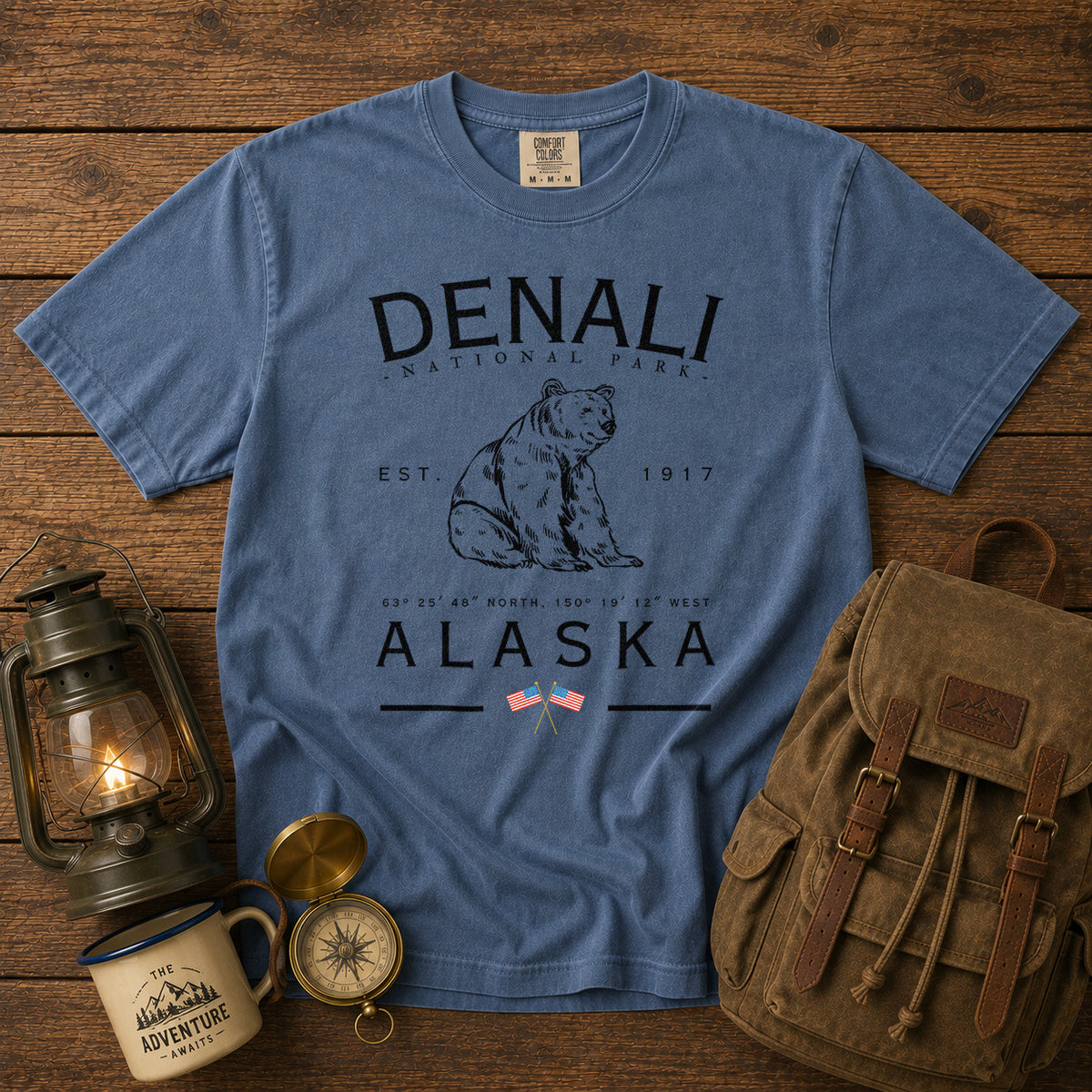 Denali National Park T-Shirt in Blue Jean - roamstride graphic tee