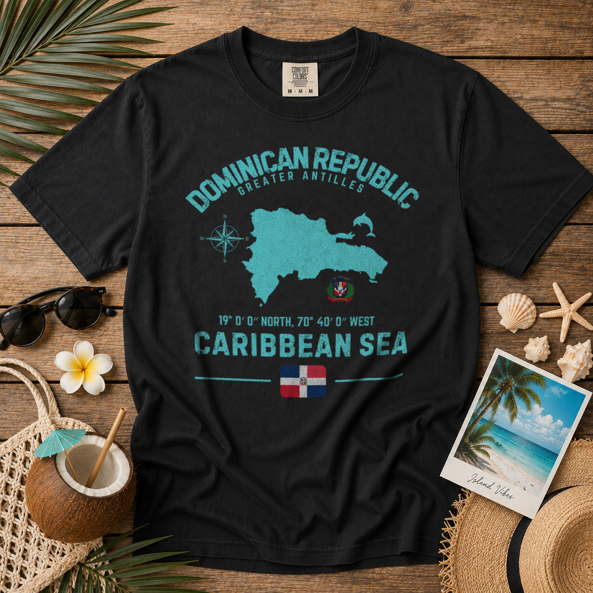 Dominican Republic T-Shirt in Black - roamstride graphic tee