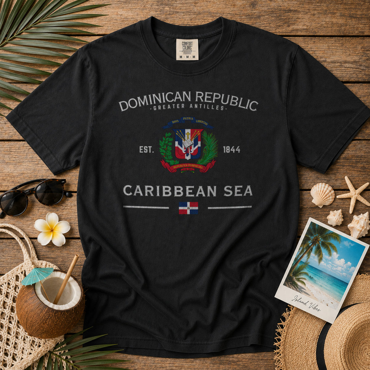 Dominican Republic T-Shirt in Black - roamstride graphic tee