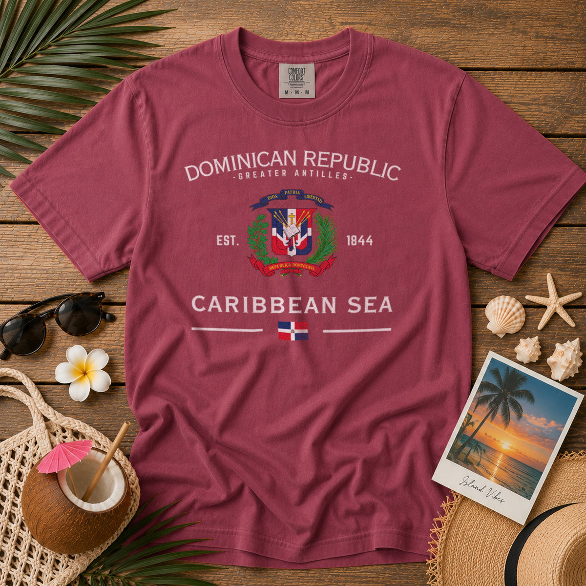 Dominican Republic T-Shirt in Chili - roamstride graphic tee