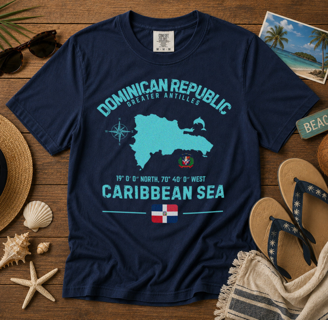 Dominican Republic T-Shirt in Navy - roamstride graphic tee