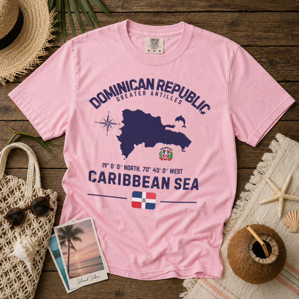 Dominican Republic T-Shirt in Blossom - roamstride graphic tee