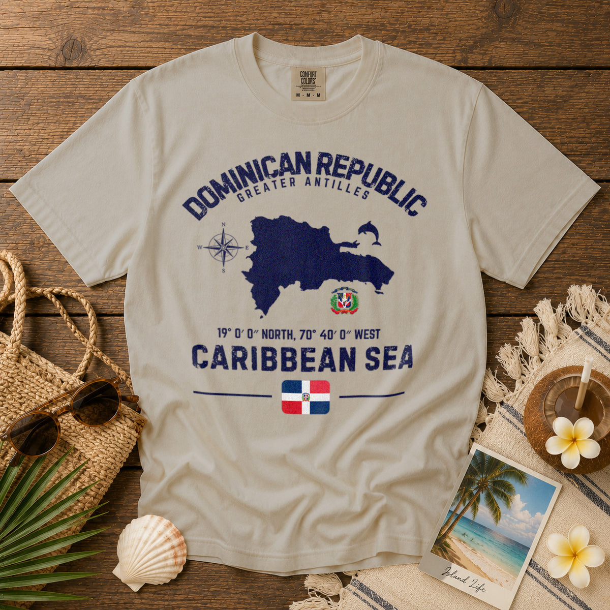 Dominican Republic T-Shirt in Ivory - roamstride graphic tee